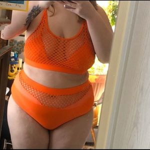 Orange Fishnet Bikini